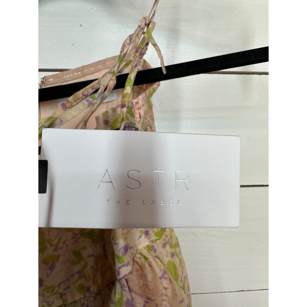 Astr Floral Tie-Shoulder Mini Dress in Pink and Green - Picture 8 of 14